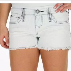 Buckle Daytrip Low Rise Shorts Pisces Embroidered "Bleach Railroad" Size 30